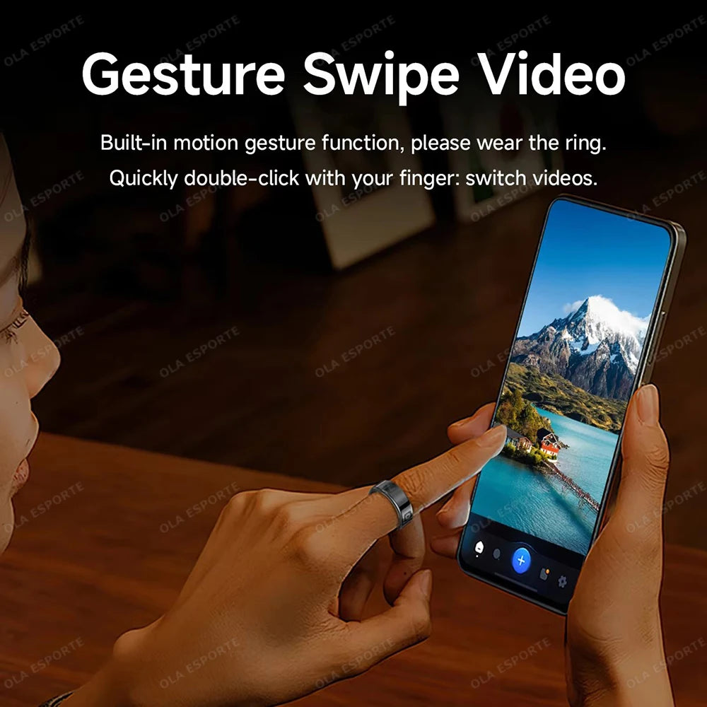 Smart Ring Men Women LED Dynamic Display Screen Heart Rate Oxygen Sleep Monitoring 5ATM Water Proof Multi-sport Mode Smartring