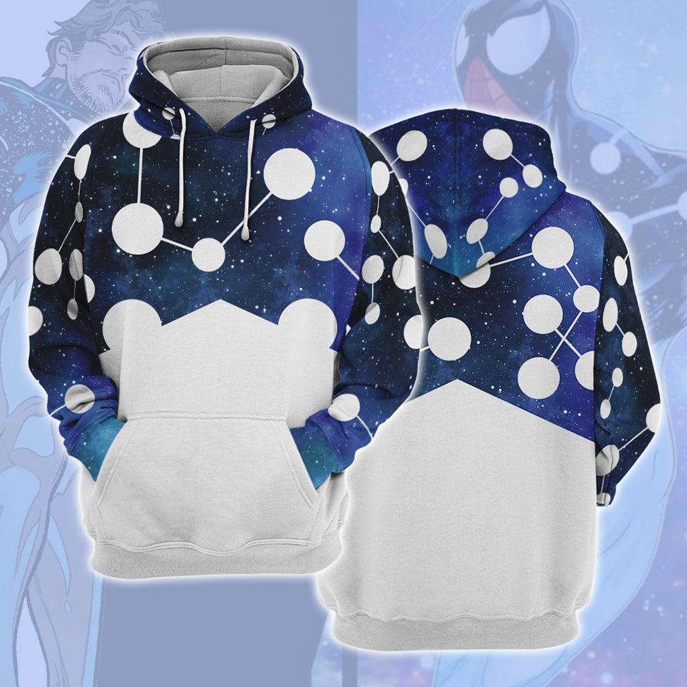 Across the Spider Verse Earth 13 Cosmic Spider Hero Peter Parker Battle Suit Cosplay Hoodie