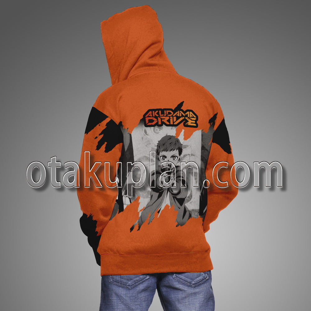 Akudama Drive Orange Artistic Pattern Hoodie