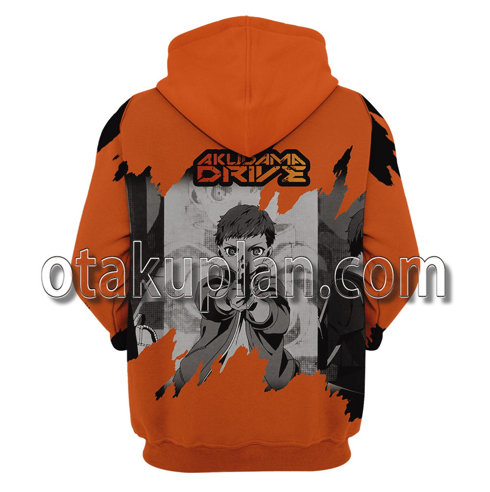 Akudama Drive Orange Artistic Pattern Hoodie