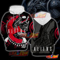 Alien Xenomorph Black and Red Hoodie