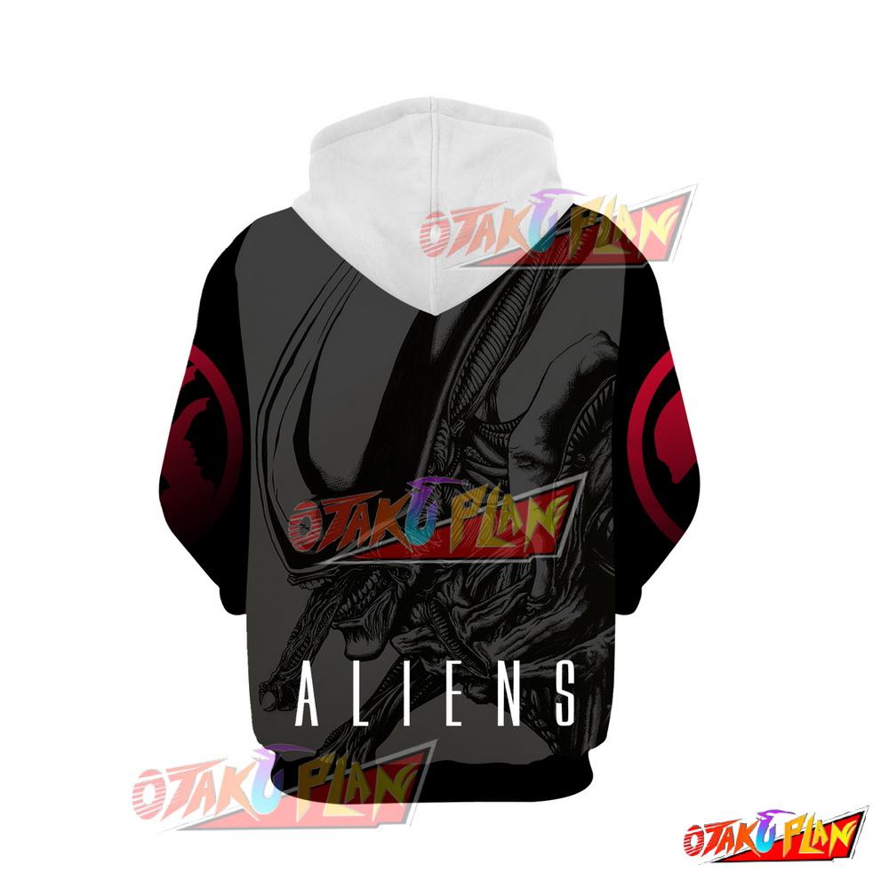 Alien Xenomorph Black and Red Hoodie