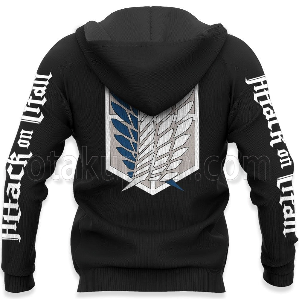 AOT Levi Ackerman Black Hoodie Custom