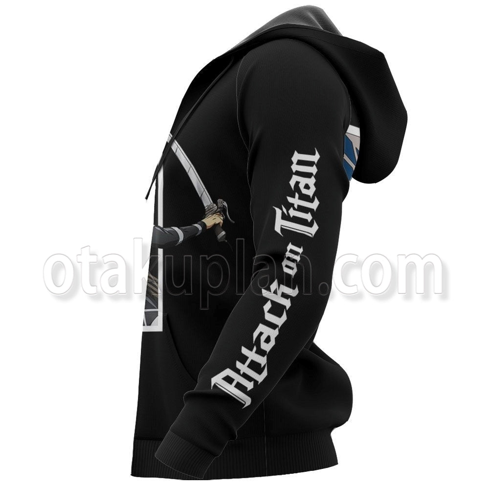 AOT Levi Ackerman Black Hoodie Custom
