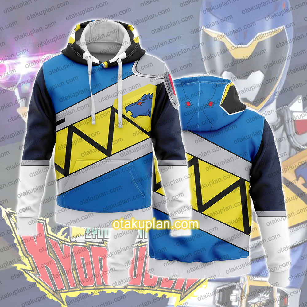 Zyuden Sentai Kyoryuger Beast Power Squadron Dinosaur Ranger Kyoryu Blue Cosplay Hoodie