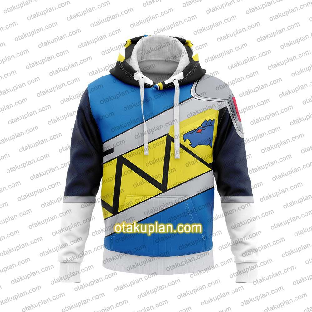 Zyuden Sentai Kyoryuger Beast Power Squadron Dinosaur Ranger Kyoryu Blue Cosplay Hoodie
