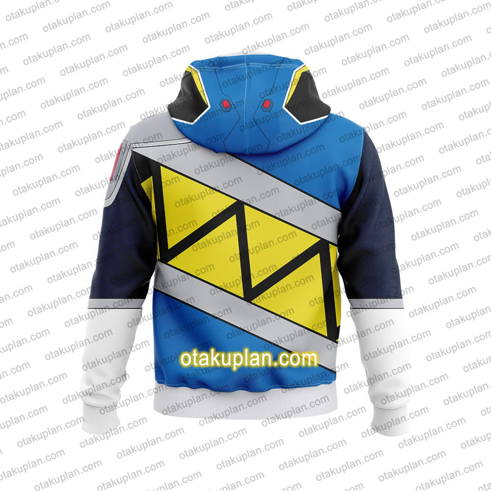 Zyuden Sentai Kyoryuger Beast Power Squadron Dinosaur Ranger Kyoryu Blue Cosplay Hoodie