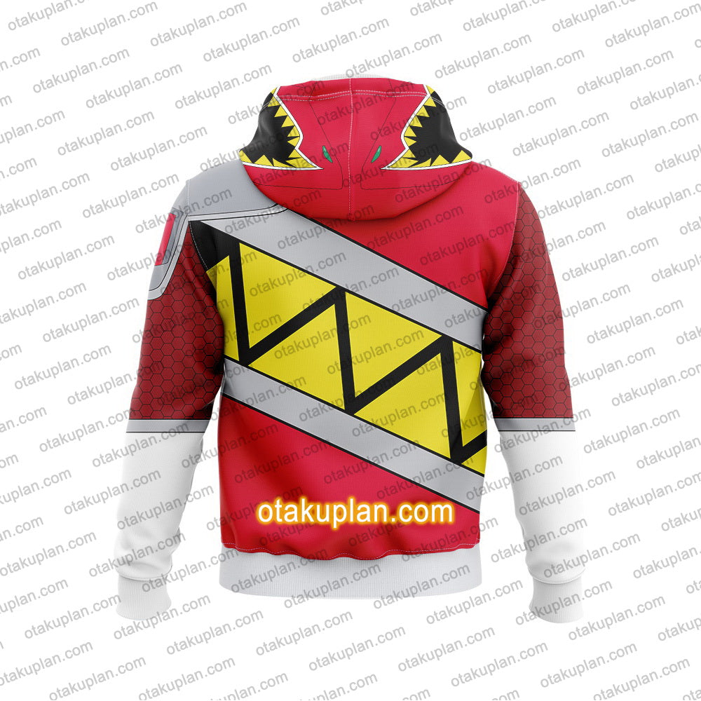 Zyuden Sentai Kyoryuger Beast Power Squadron Dinosaur Ranger Kyoryu Red Cosplay Hoodie