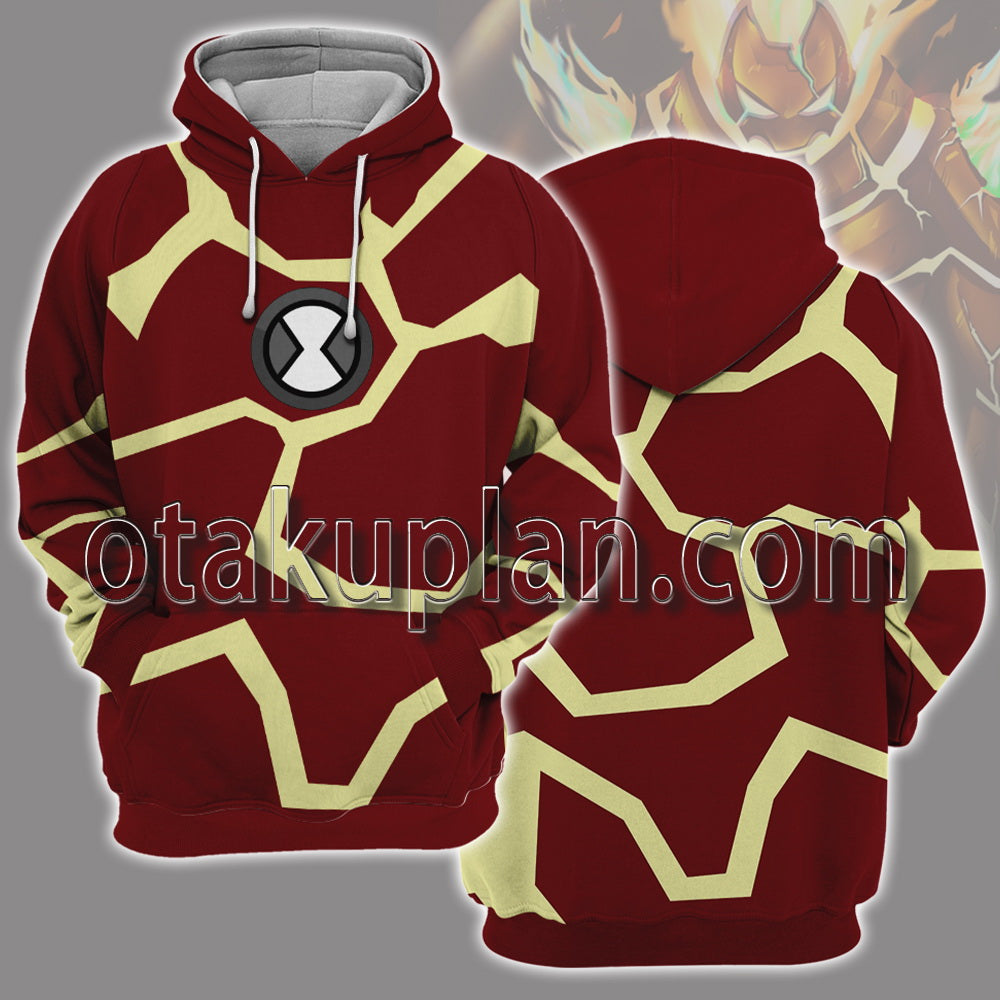 Ben 10 Heatblast Battle Suit Cosplay Hoodie