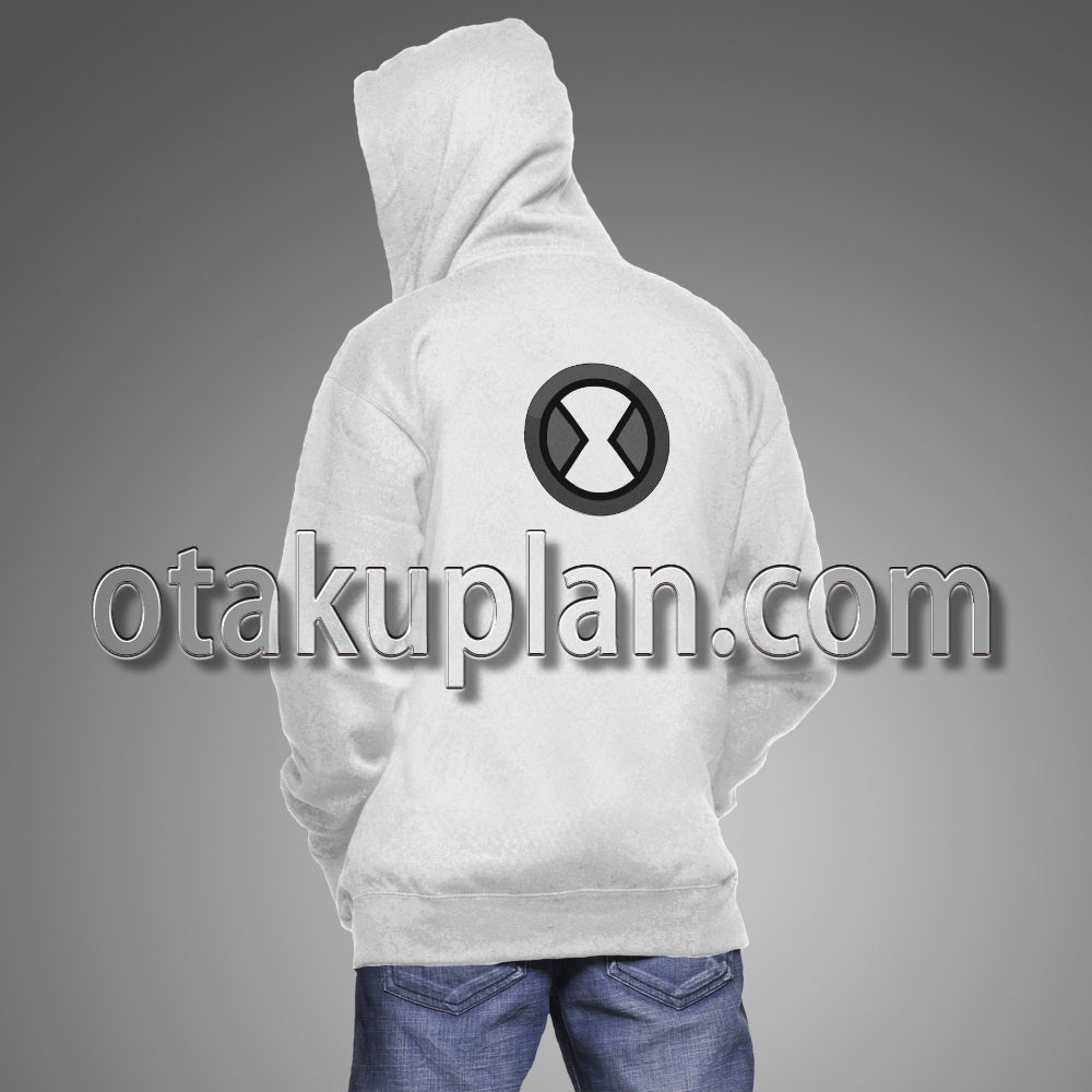 Ben 10 Omniverse Mascot White And Black Costume Cosplay Hoodie