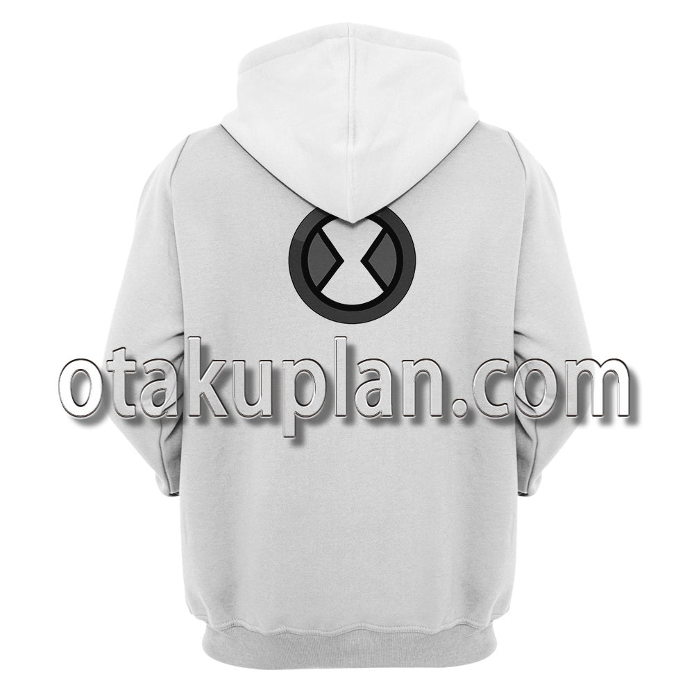Ben 10 Omniverse Mascot White And Black Costume Cosplay Hoodie