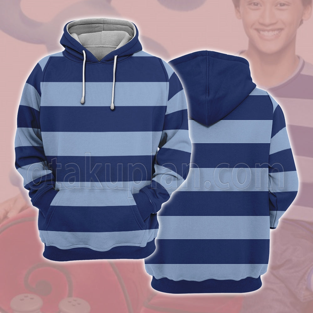 Blues Clues Steve Blue Striped Clothes Cosplay Hoodie