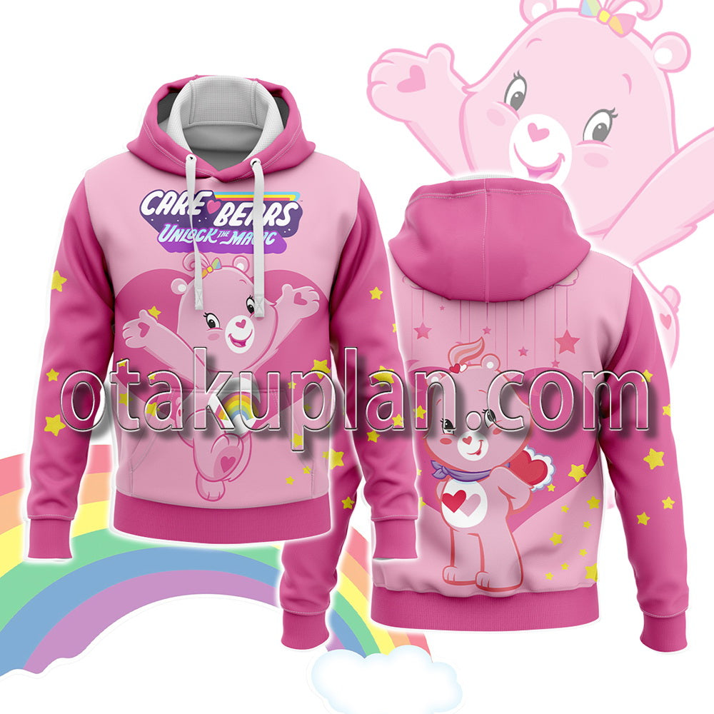 Care Bears Cheer Bear Love-A-Lot Bear Pink Clipart Hoodie