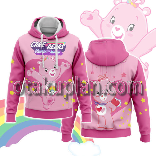 Care Bears Cheer Bear Love-A-Lot Bear Pink Clipart Hoodie