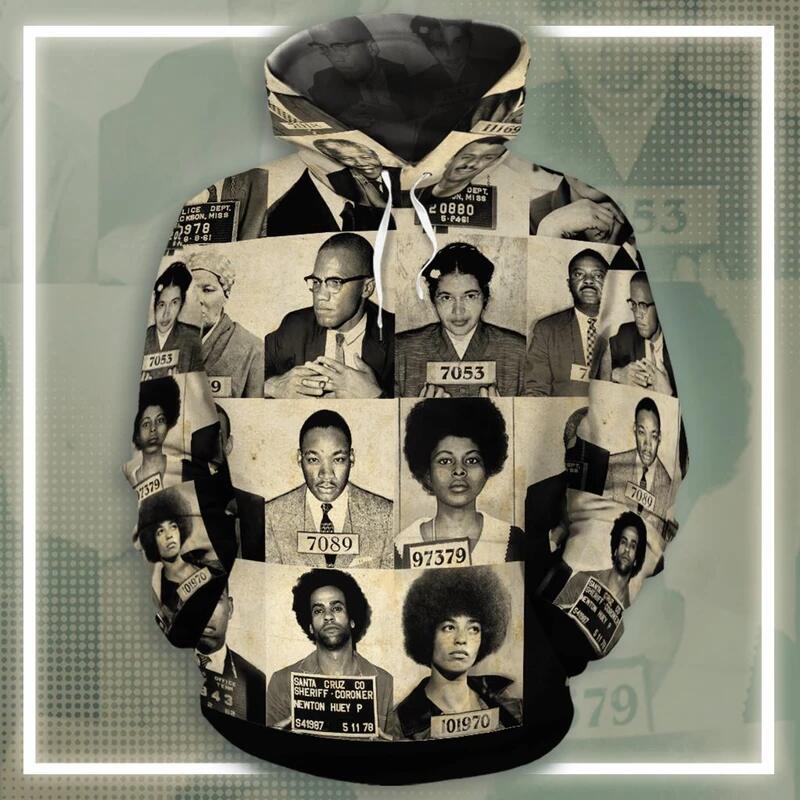 Civil Rights Leaders All Over Printed Hoodie