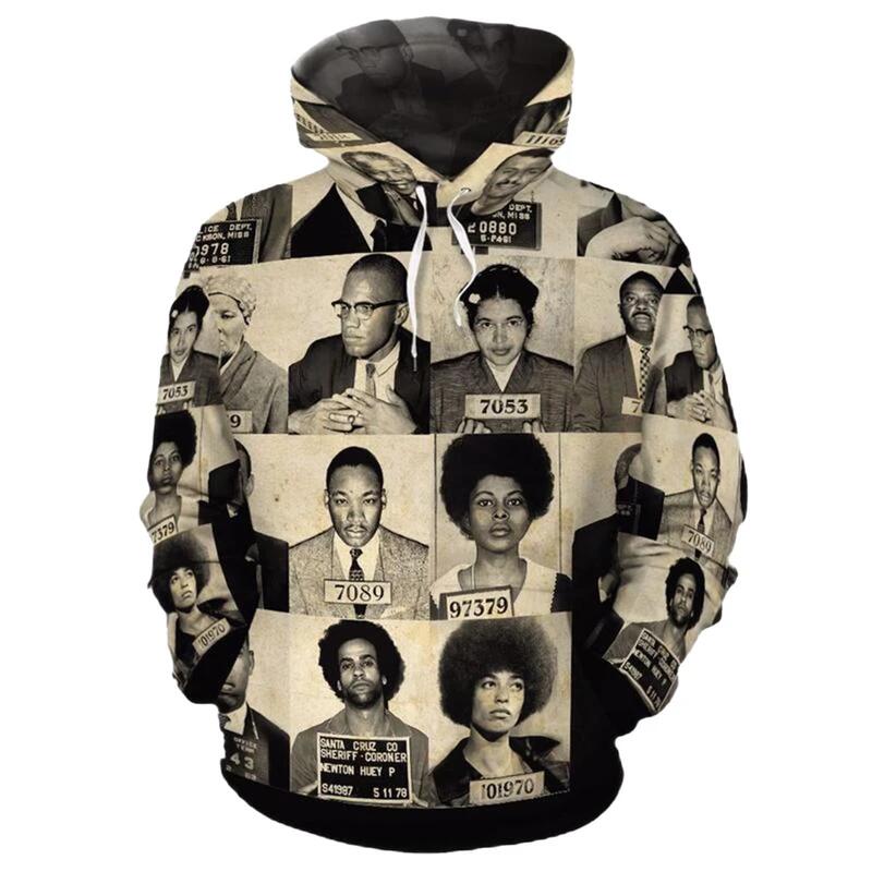 Civil Rights Leaders All Over Printed Hoodie