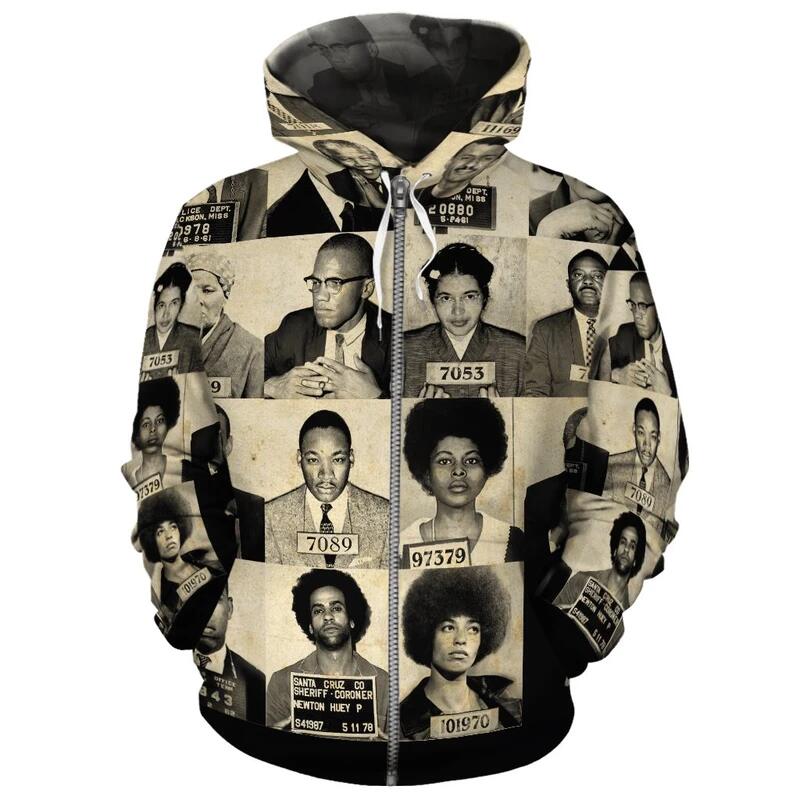 Civil Rights Leaders All Over Printed Hoodie