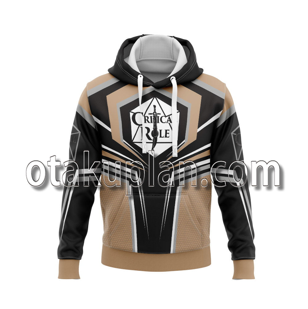 Critical Role Theme Khaki And Black Line Art Hoodie