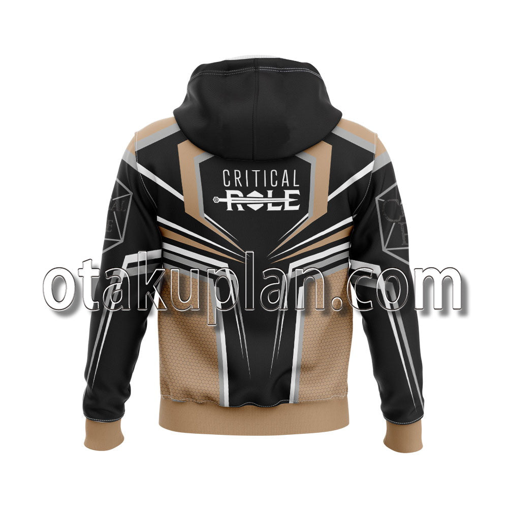 Critical Role Theme Khaki And Black Line Art Hoodie