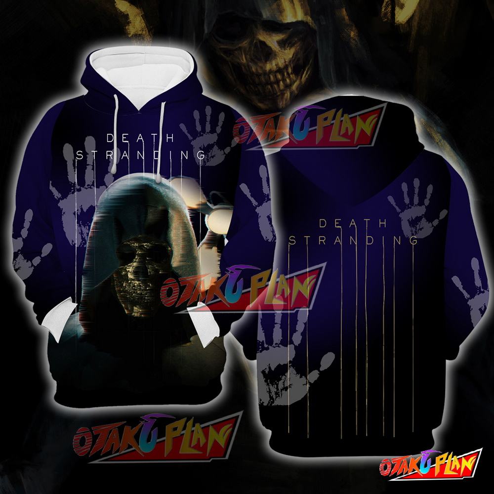 Death stranded Blue and Black Hoodie