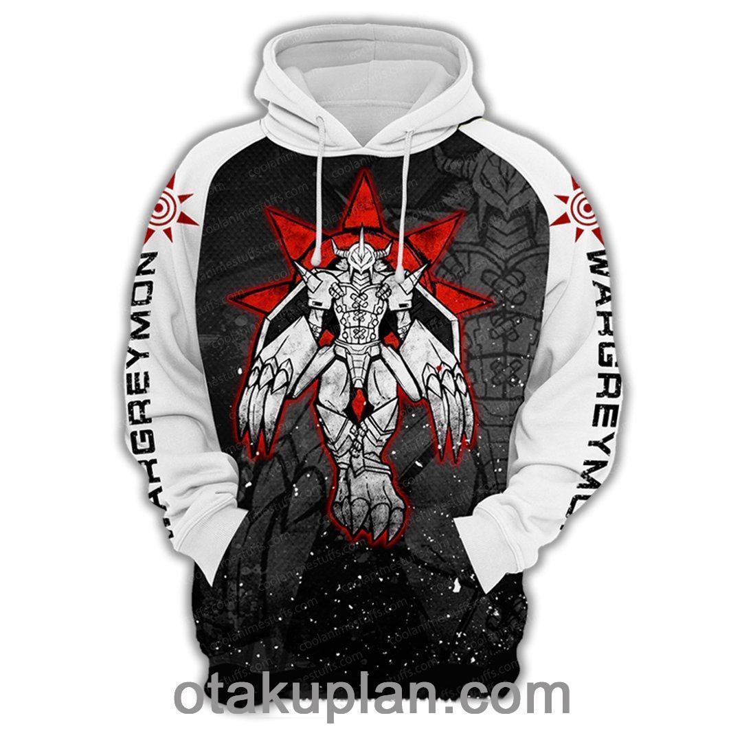 Digimon Wargreymon Black And White Hoodie