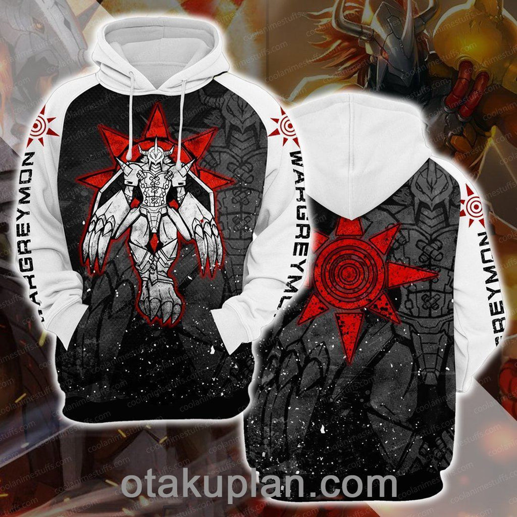 Digimon Wargreymon Black And White Hoodie