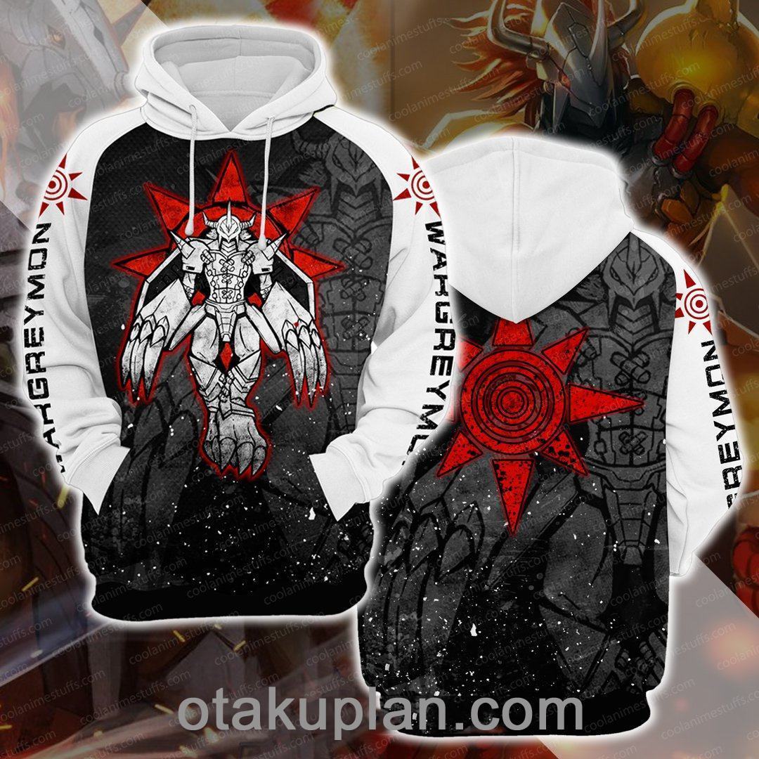 Digimon Wargreymon Black And White Hoodie