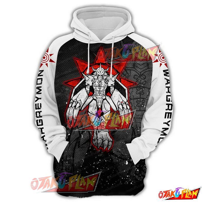 Digimon Wargreymon Black And White Pullover Hoodie
