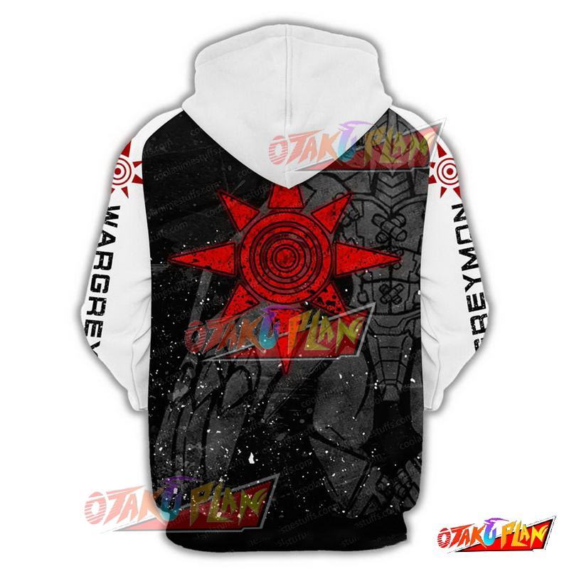 Digimon Wargreymon Black And White Pullover Hoodie