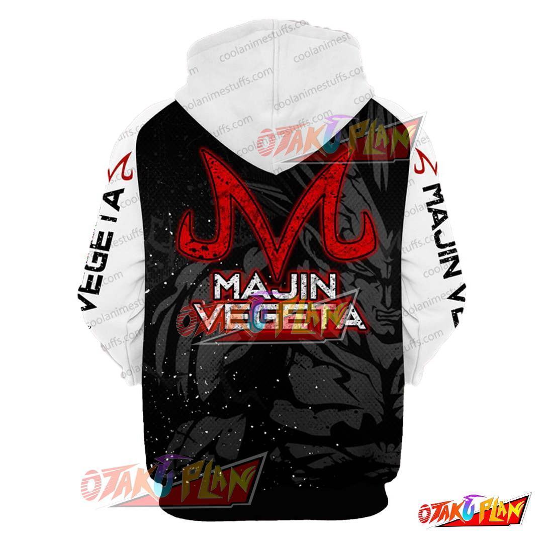 Dragon Ball Majin Vegeta Black And White Pullover Hoodie