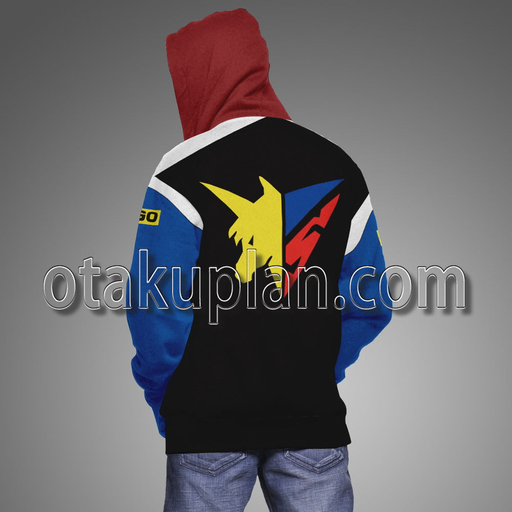 Future GPX Cyber Formula Hayato Kazami Blue And Black Racing Suit Cosplay Hoodie