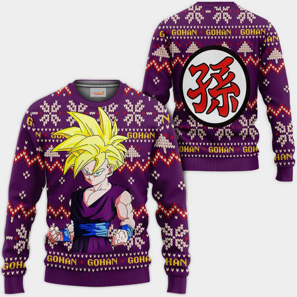 Gohan SJJ Ugly Christmas Sweater Dragon Ball Hoodie Shirt