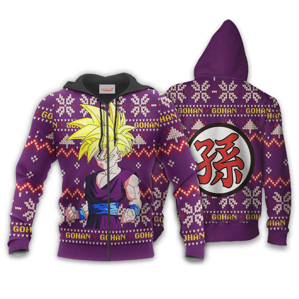 Gohan SJJ Ugly Christmas Sweater Dragon Ball Hoodie Shirt