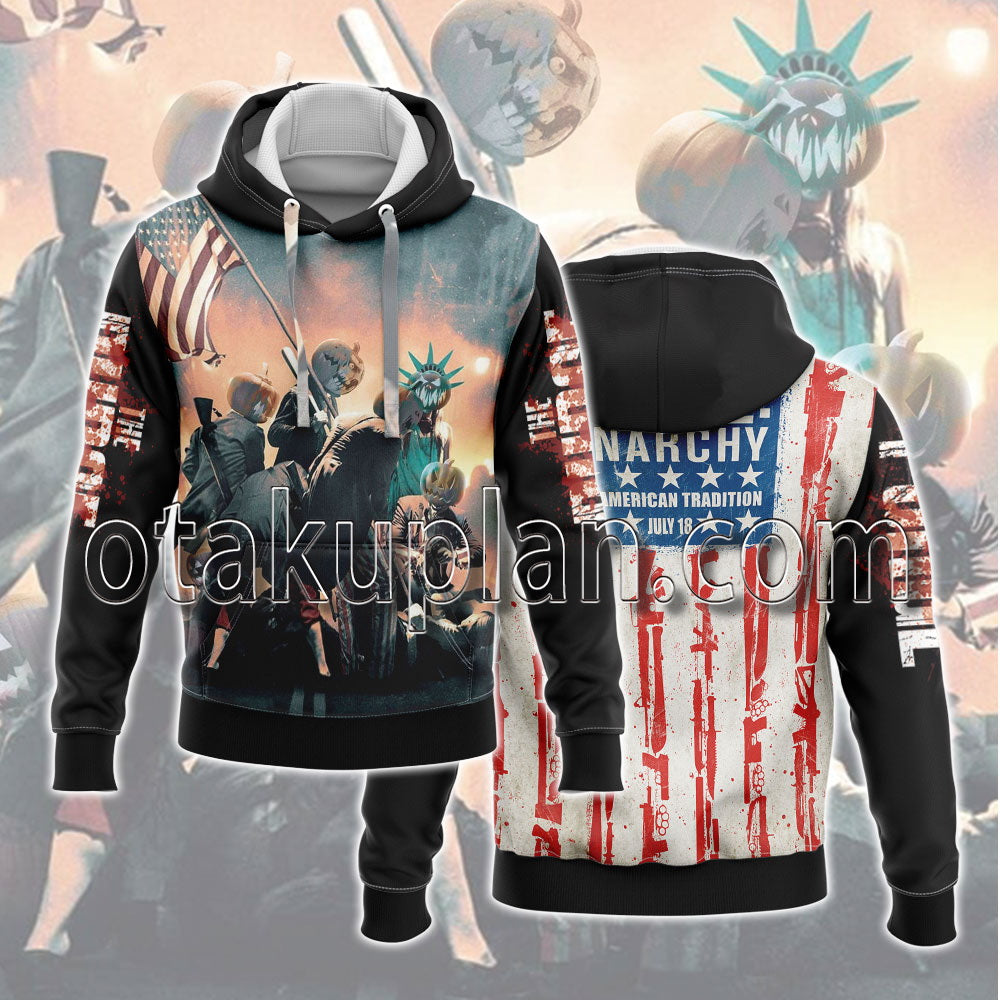 Halloween The Purge Anarchy Pumpkin Statue of Liberty Hoodie