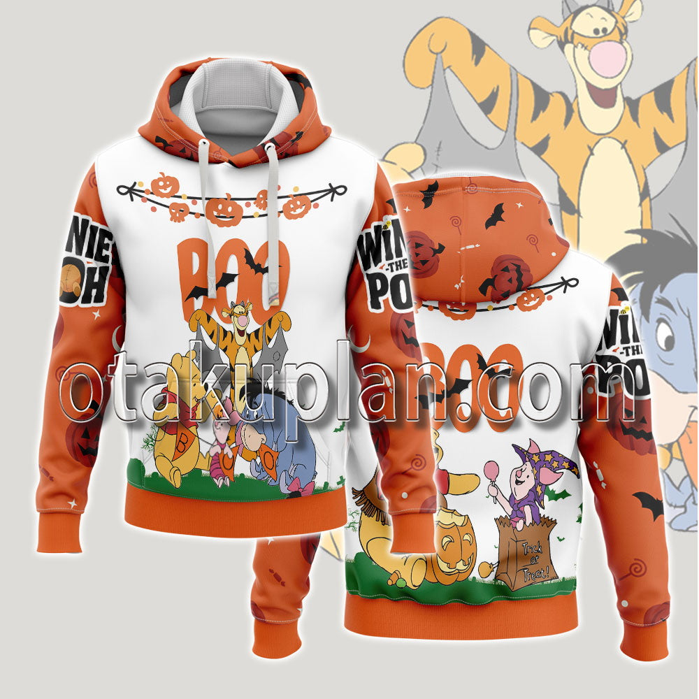 Halloween Winnie The Pooh Tigger Eeyore Piglet Boo Hoodie