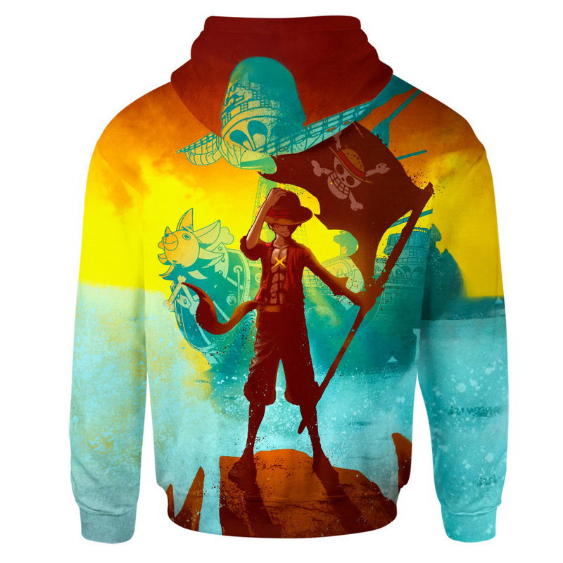 Luffy And Thousand Sunny Hoodie / T-Shirt