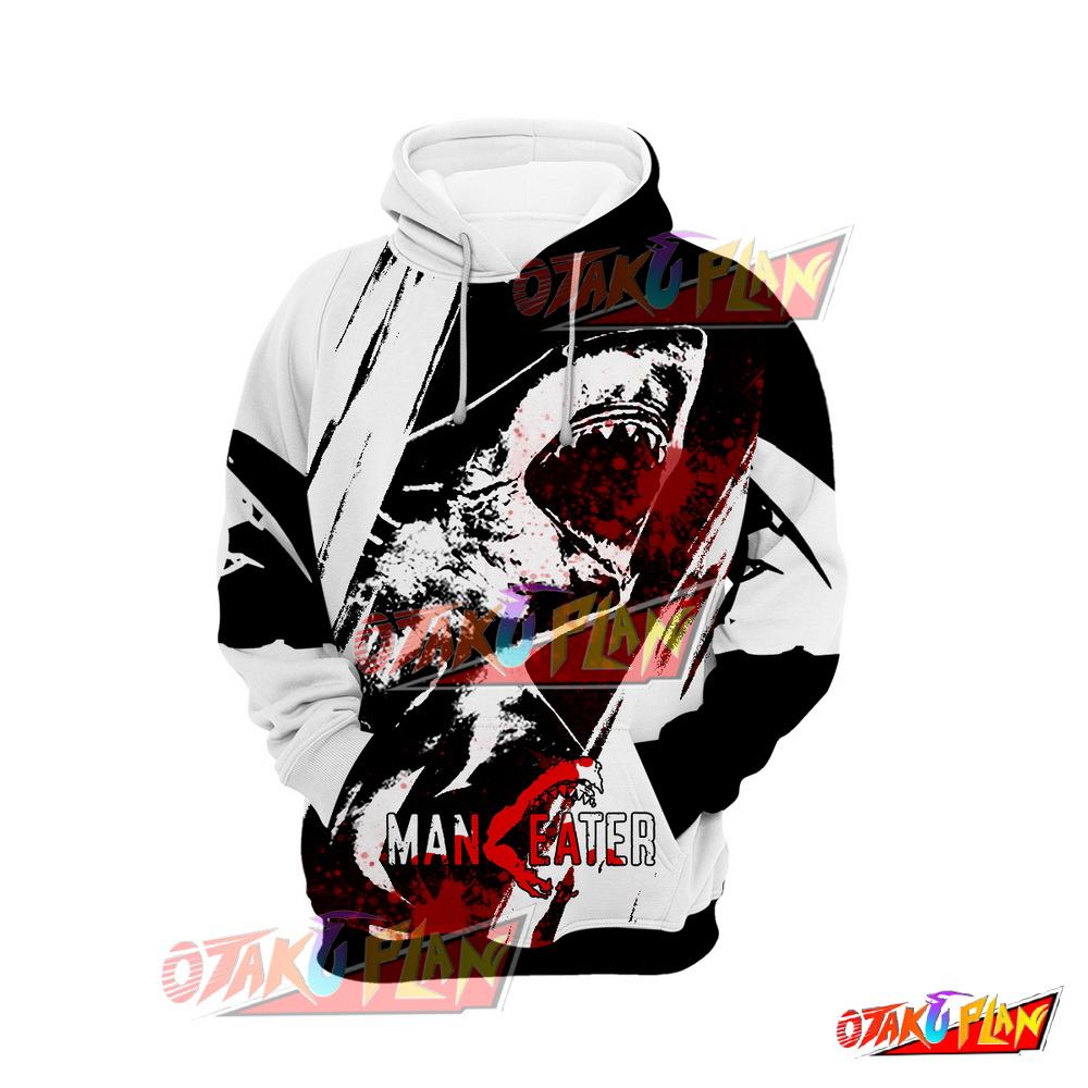 Maneater Black and White Hoodie 01