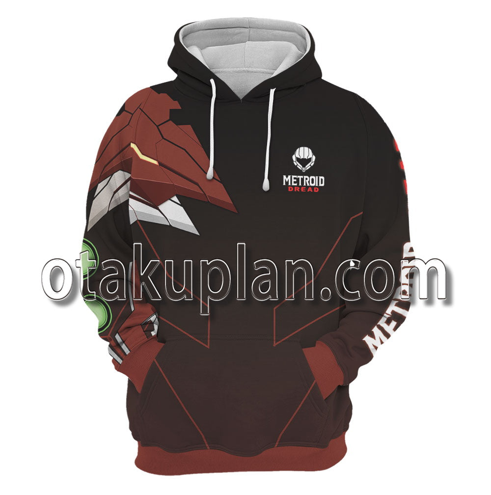 Metroid Dread Red and Brown Hoodie