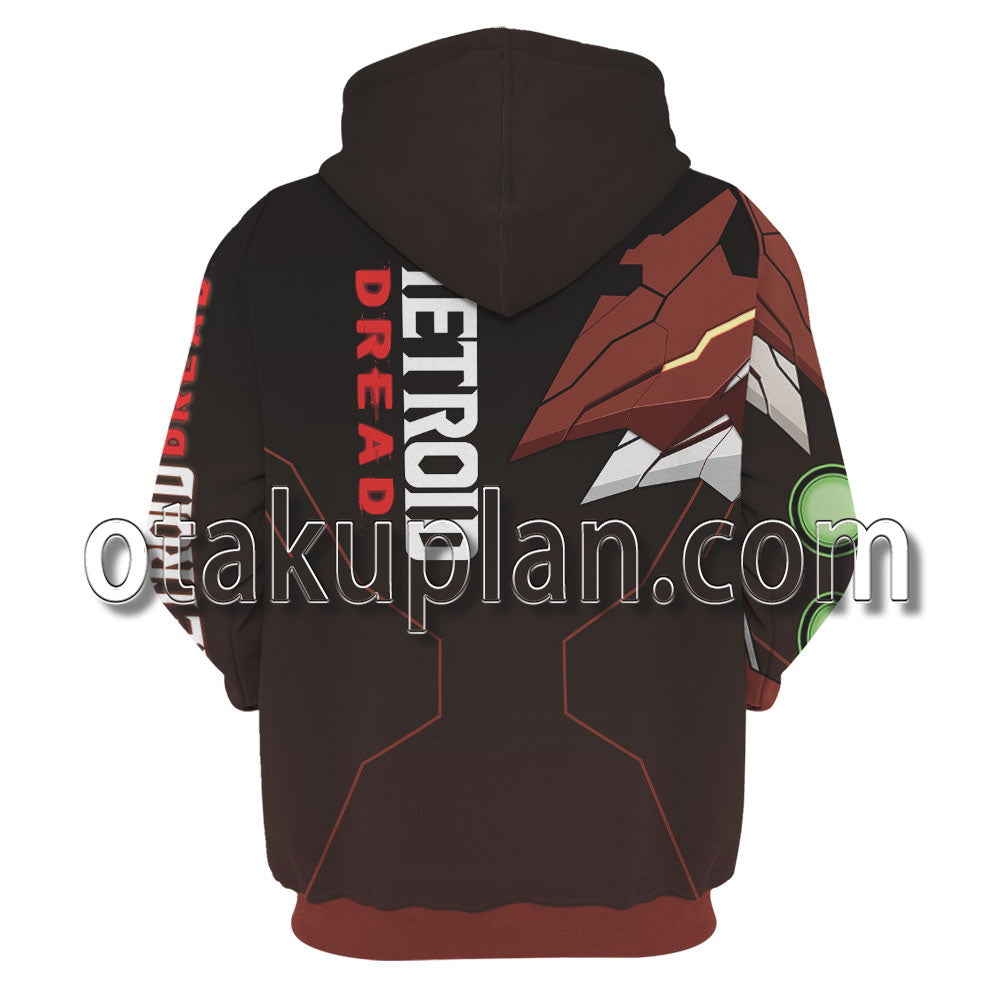Metroid Dread Red and Brown Hoodie