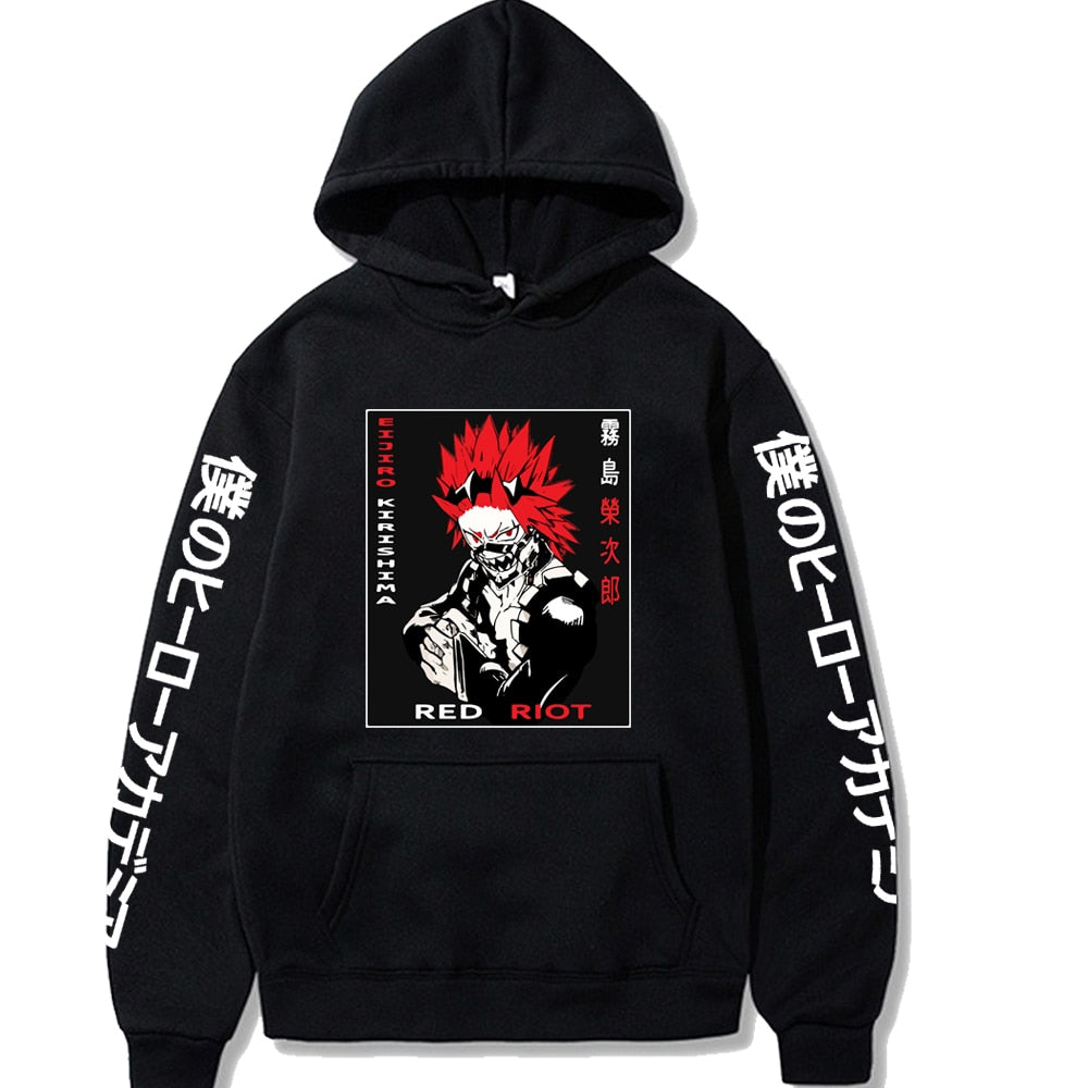 MHA Kirishima Sleeve Text Hoodie BM20322