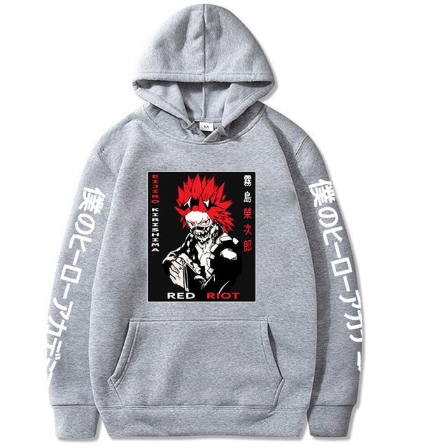 MHA Kirishima Sleeve Text Hoodie BM20322