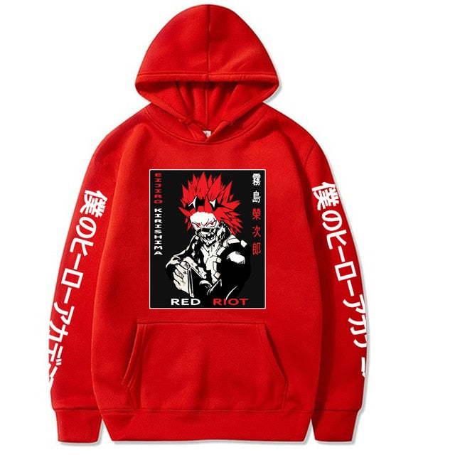 MHA Kirishima Sleeve Text Hoodie BM20322