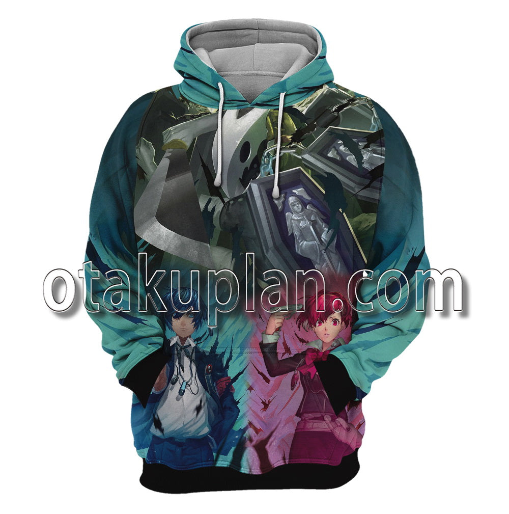 Persona 3 Thanatos And Makoto Yuuki Male and Female Character 3D Cosplay  Hoodie