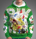 Pikmin 4 Green And White Hoodie
