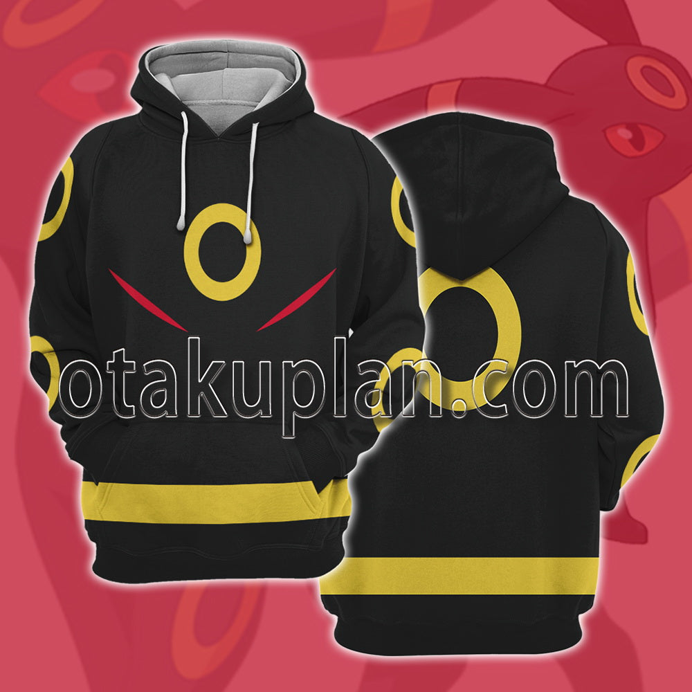 Poke Monster Eevee Evolution Umbreon Cosplay Hoodie
