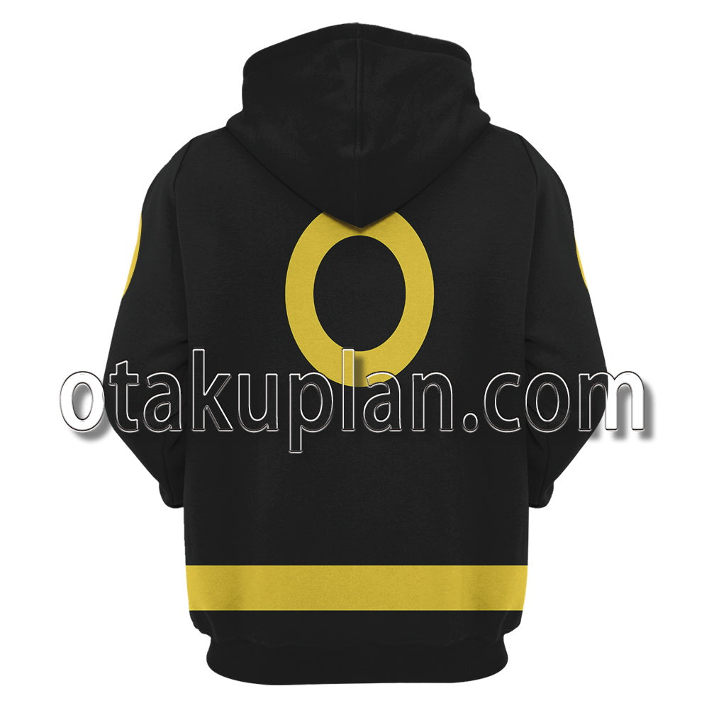 Poke Monster Eevee Evolution Umbreon Cosplay Hoodie
