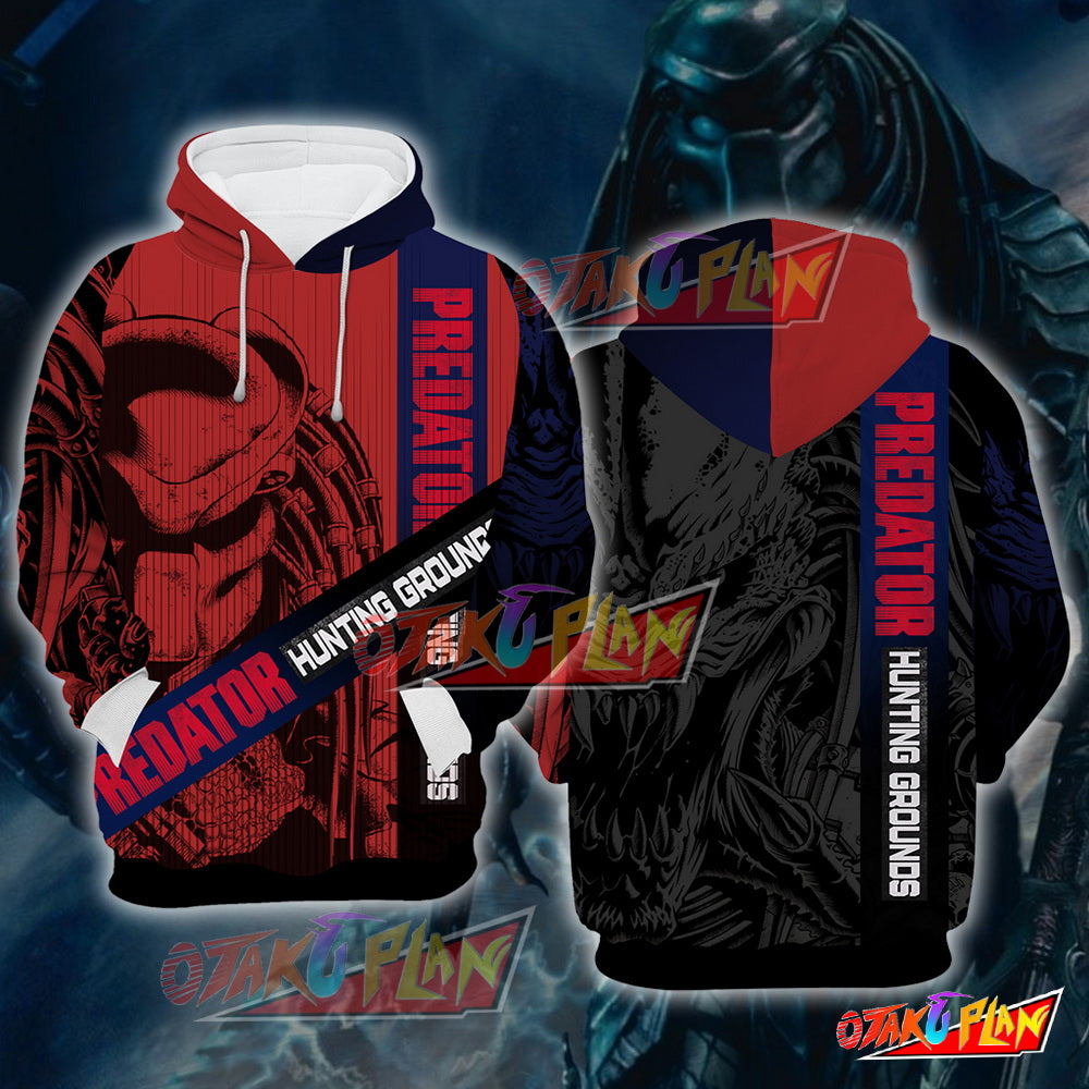 Predator Hunting Grounds Blue and Red Hoodie