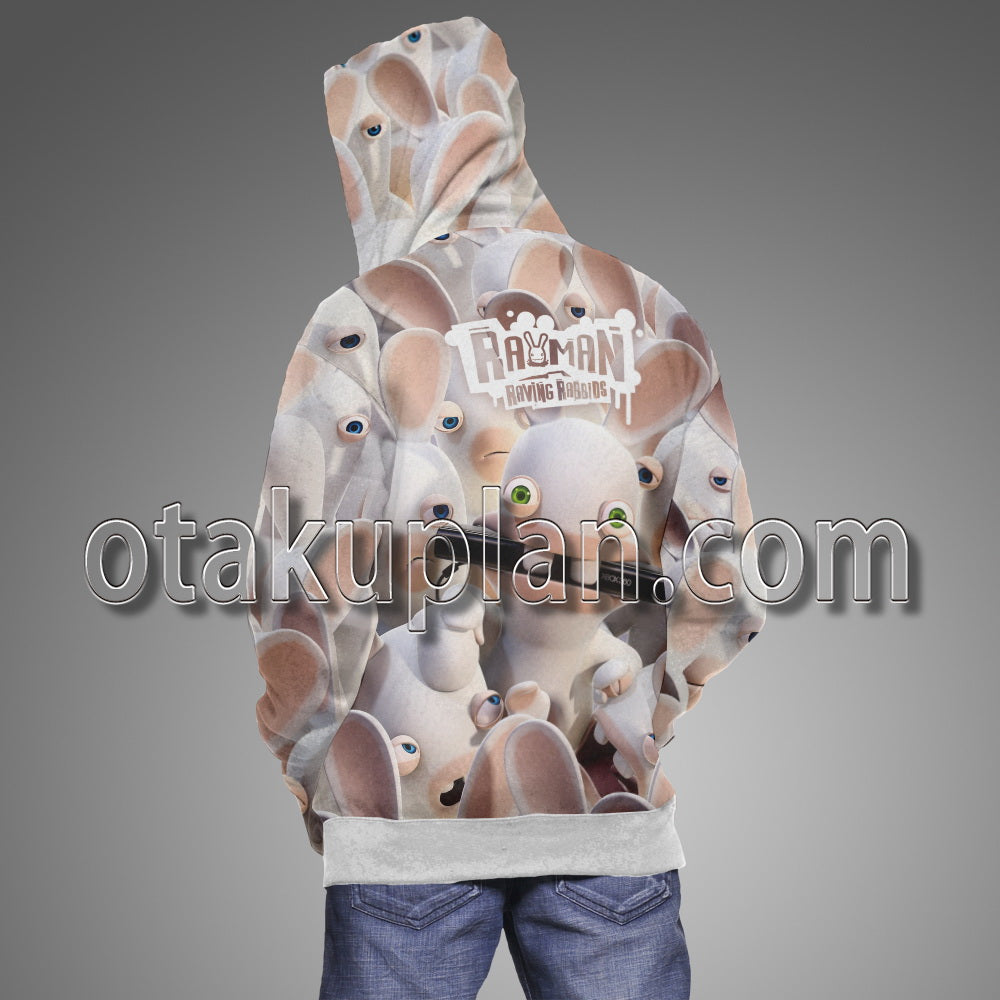 Rayman Raving Rabbids With Different Expressions Hoodie