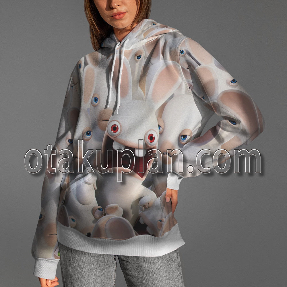 Rayman Raving Rabbids With Different Expressions Hoodie