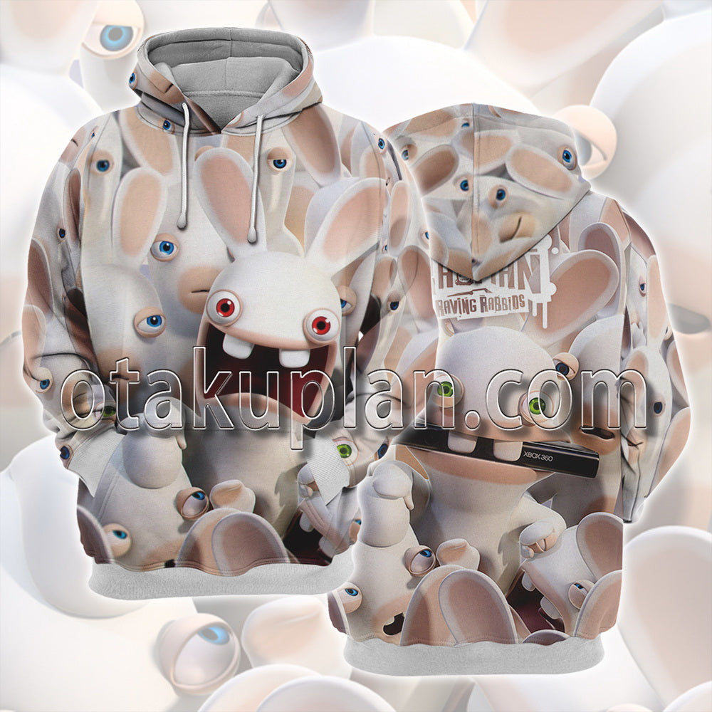 Rayman Raving Rabbids With Different Expressions Hoodie